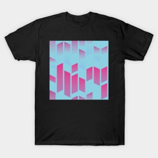 Pink abstract parallel rectangle shapes T-Shirt
